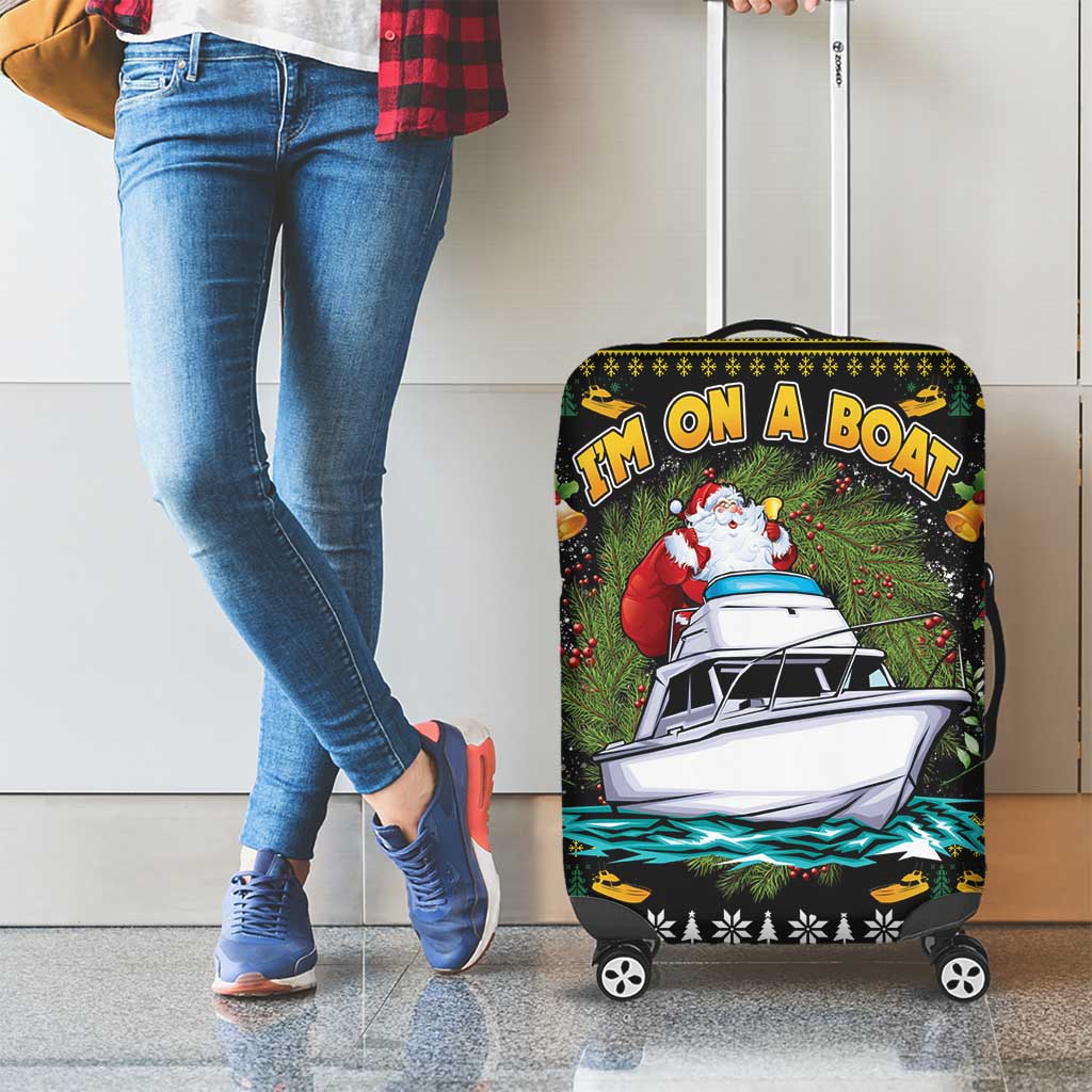 Santa On A Boat Luggage Cover Christmas Gifts DT04 - Wonder Print Shop