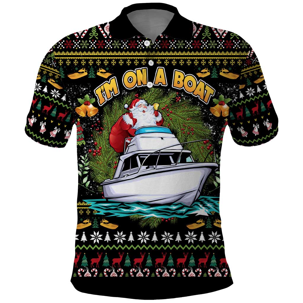 Santa On A Boat Polo Shirt Christmas Gifts DT04 - Wonder Print Shop