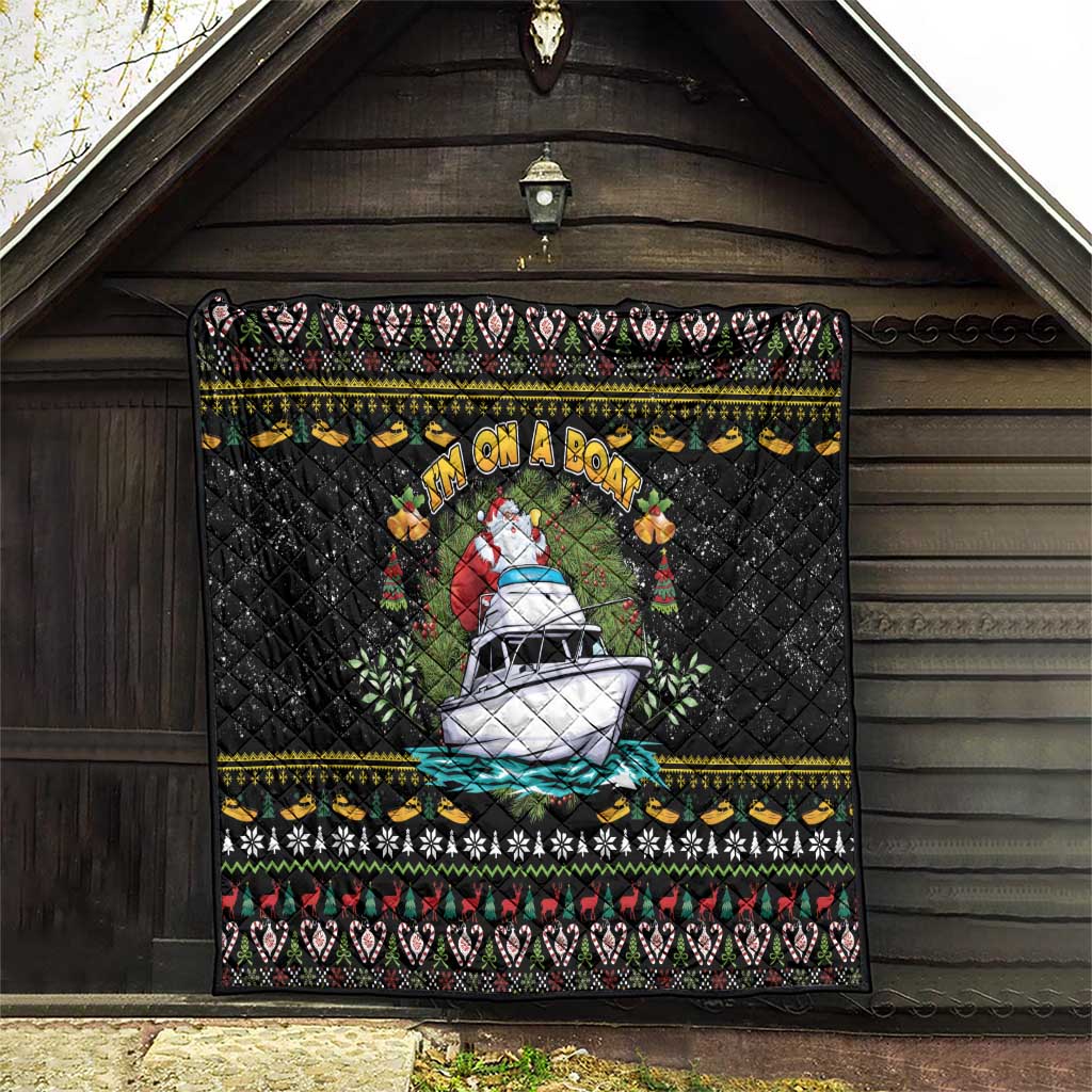Santa On A Boat Quilt Christmas Gifts DT04 - Wonder Print Shop