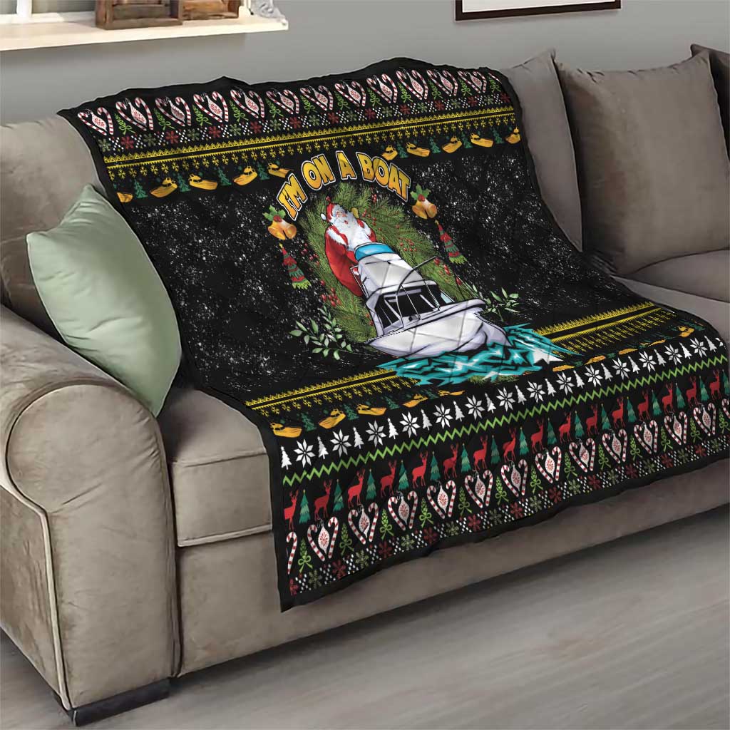 Santa On A Boat Quilt Christmas Gifts DT04 - Wonder Print Shop