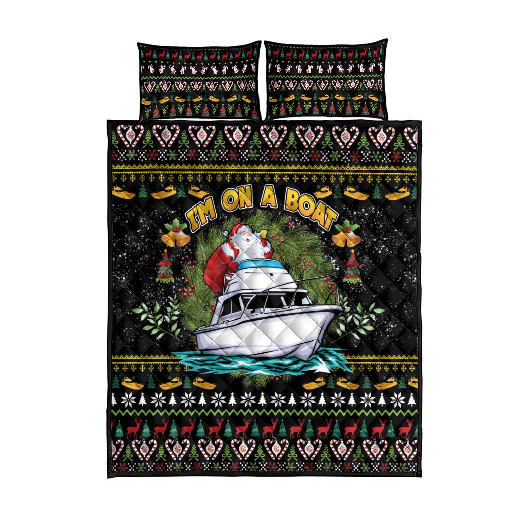 Santa On A Boat Quilt Bed Set Christmas Gifts DT04 - Wonder Print Shop