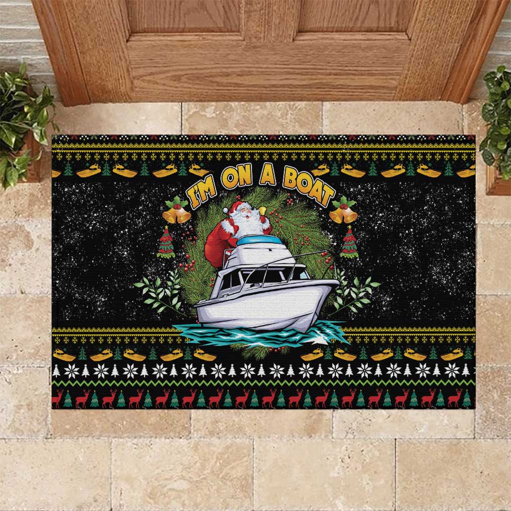 Santa On A Boat Rubber Doormat Christmas Gifts DT04 - Wonder Print Shop