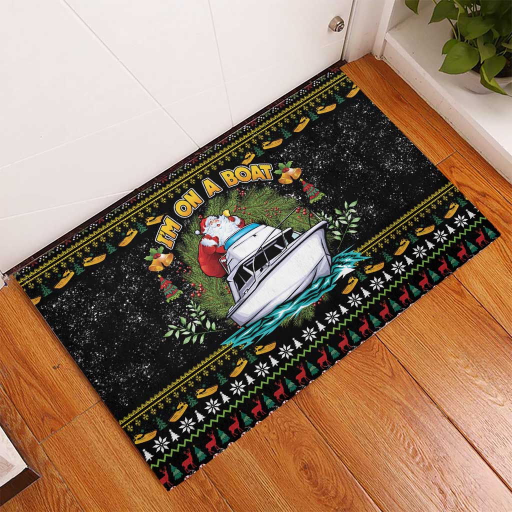 Santa On A Boat Rubber Doormat Christmas Gifts DT04 - Wonder Print Shop