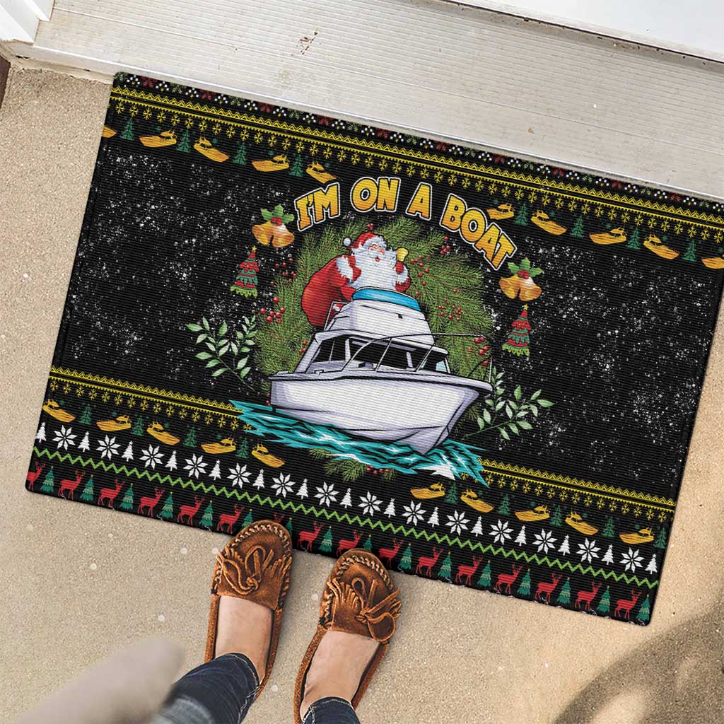 Santa On A Boat Rubber Doormat Christmas Gifts DT04 - Wonder Print Shop