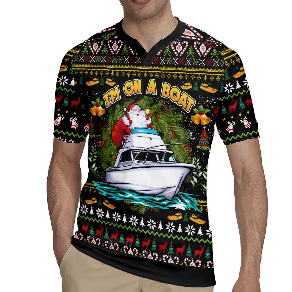 Santa On A Boat Rugby Jersey Christmas Gifts DT04 - Wonder Print Shop
