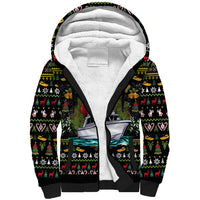 Santa On A Boat Sherpa Hoodie Christmas Gifts DT04 - Wonder Print Shop