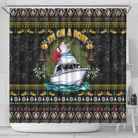 Santa On A Boat Shower Curtain Christmas Gifts