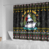 Santa On A Boat Shower Curtain Christmas Gifts
