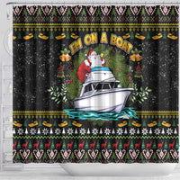 Santa On A Boat Shower Curtain Christmas Gifts