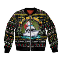 Santa On A Boat Sleeve Zip Bomber Jacket Christmas Gifts DT04 - Wonder Print Shop