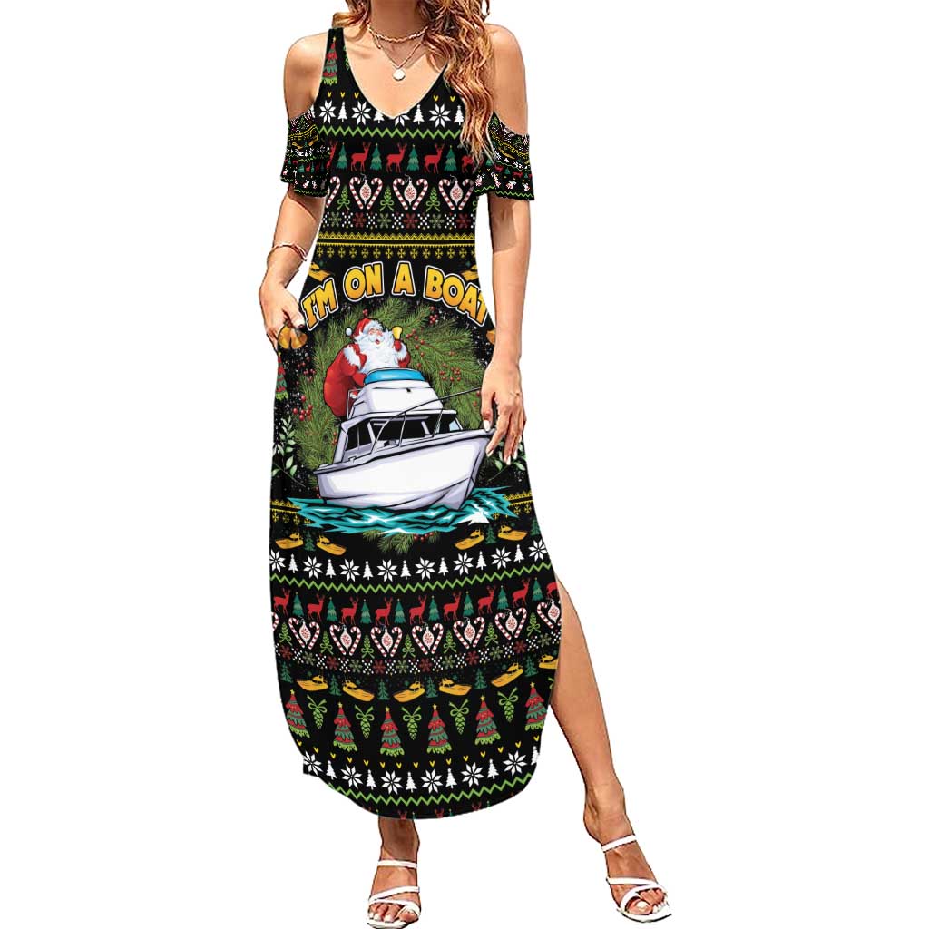 Santa On A Boat Summer Maxi Dress Christmas Gifts DT04 - Wonder Print Shop
