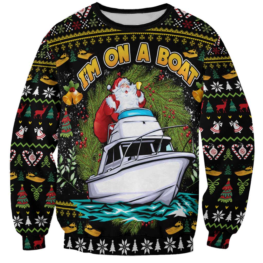 Santa On A Boat Sweatshirt Christmas Gifts DT04 - Wonder Print Shop