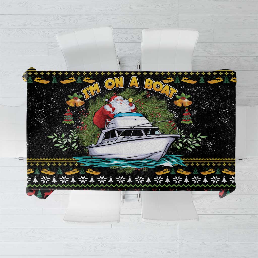 Santa On A Boat Tablecloth Christmas Gifts DT04 - Wonder Print Shop