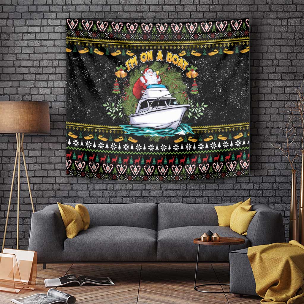 Santa On A Boat Tapestry Christmas Gifts DT04 - Wonder Print Shop
