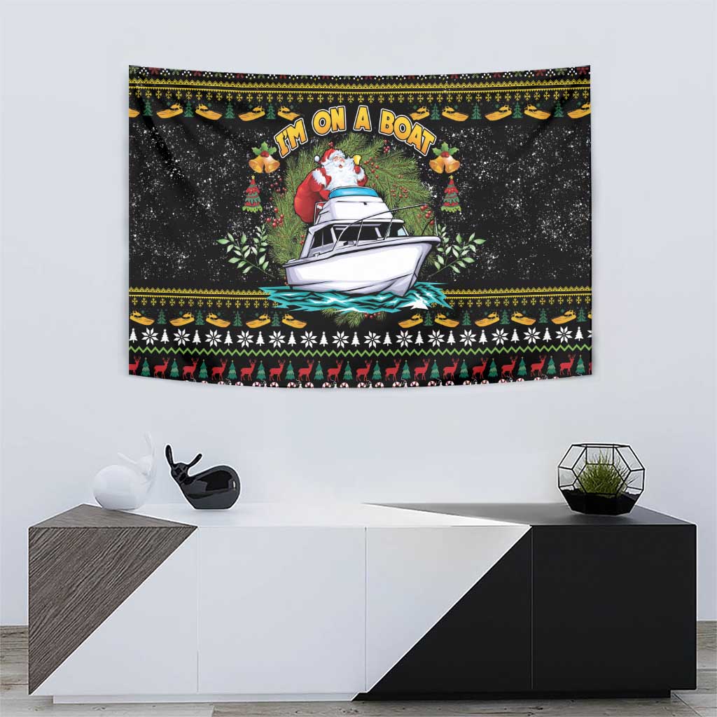 Santa On A Boat Tapestry Christmas Gifts DT04 - Wonder Print Shop