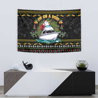 Santa On A Boat Tapestry Christmas Gifts DT04 - Wonder Print Shop