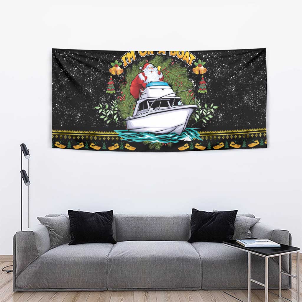 Santa On A Boat Tapestry Christmas Gifts DT04 - Wonder Print Shop