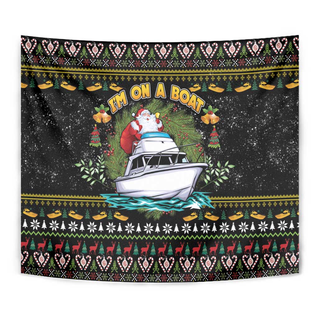 Santa On A Boat Tapestry Christmas Gifts DT04 - Wonder Print Shop