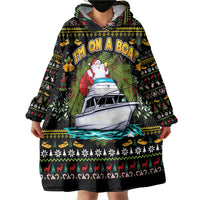 Santa On A Boat Wearable Blanket Hoodie Christmas Gifts DT04 - Wonder Print Shop