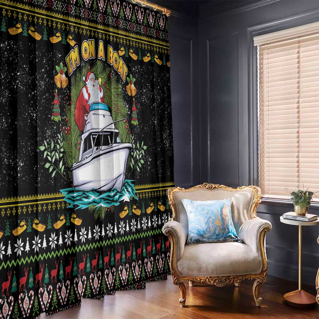 Santa On A Boat Window Curtain Christmas Gifts DT04 - Wonder Print Shop