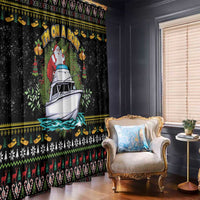 Santa On A Boat Window Curtain Christmas Gifts DT04 - Wonder Print Shop
