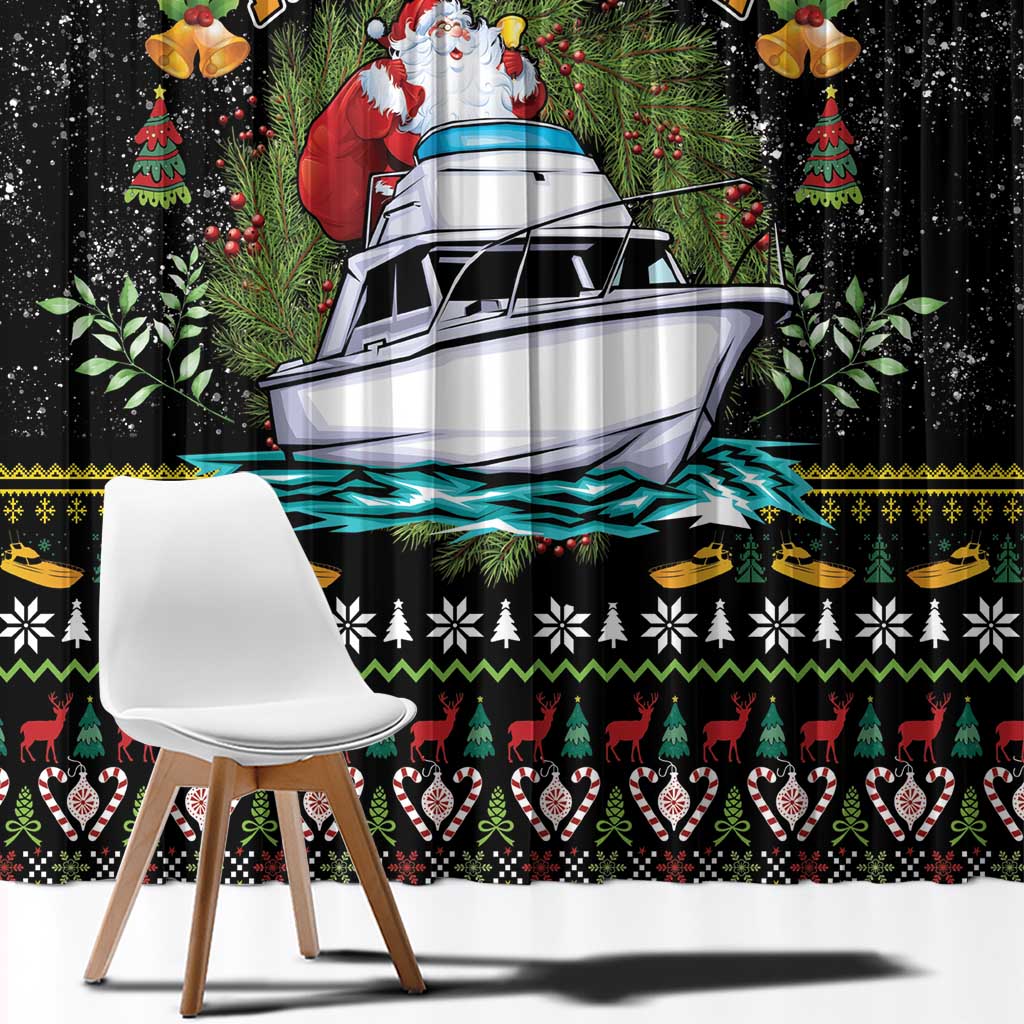 Santa On A Boat Window Curtain Christmas Gifts DT04 - Wonder Print Shop