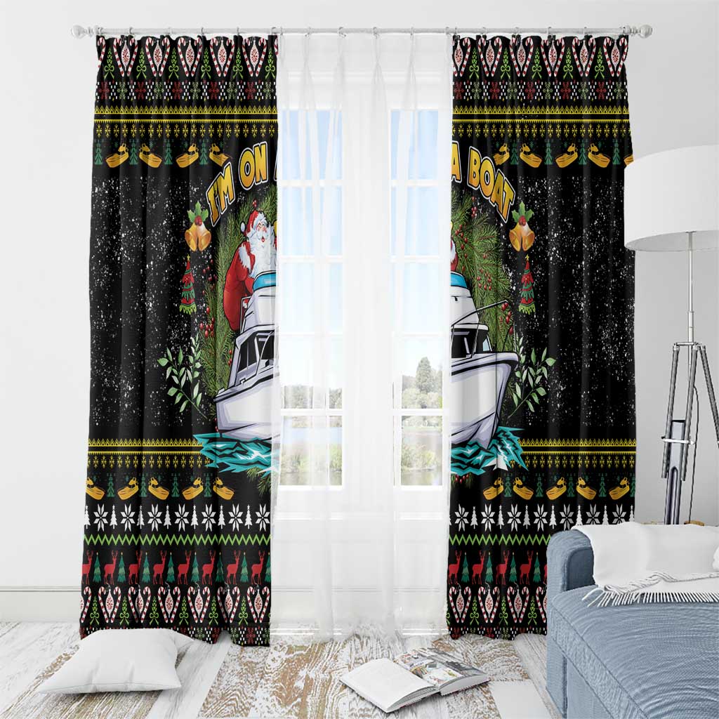 Santa On A Boat Window Curtain Christmas Gifts DT04 - Wonder Print Shop