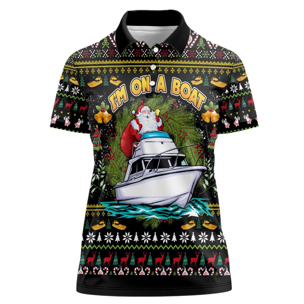 Santa On A Boat Women Polo Shirt Christmas Gifts DT04 - Wonder Print Shop