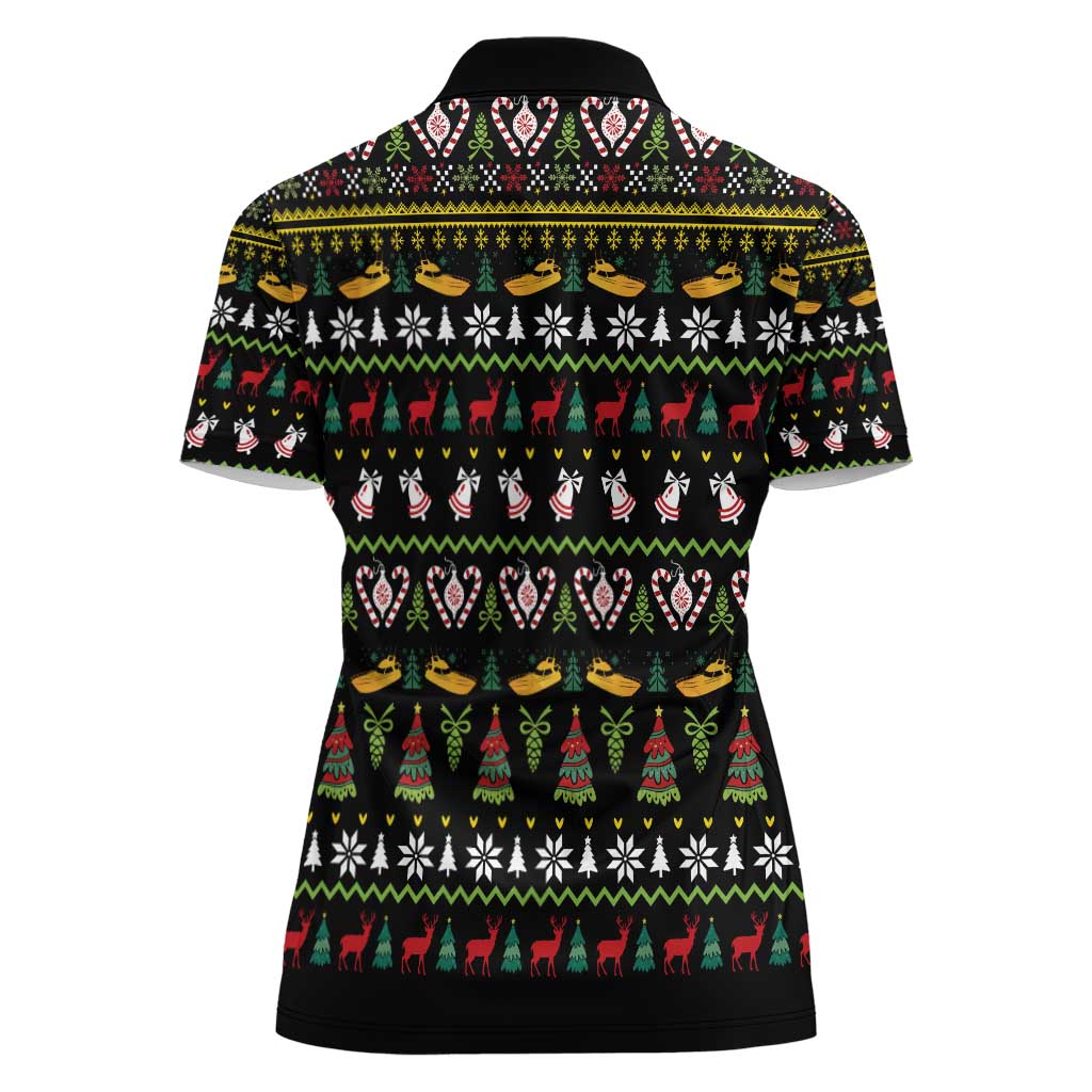 Santa On A Boat Women Polo Shirt Christmas Gifts DT04 - Wonder Print Shop
