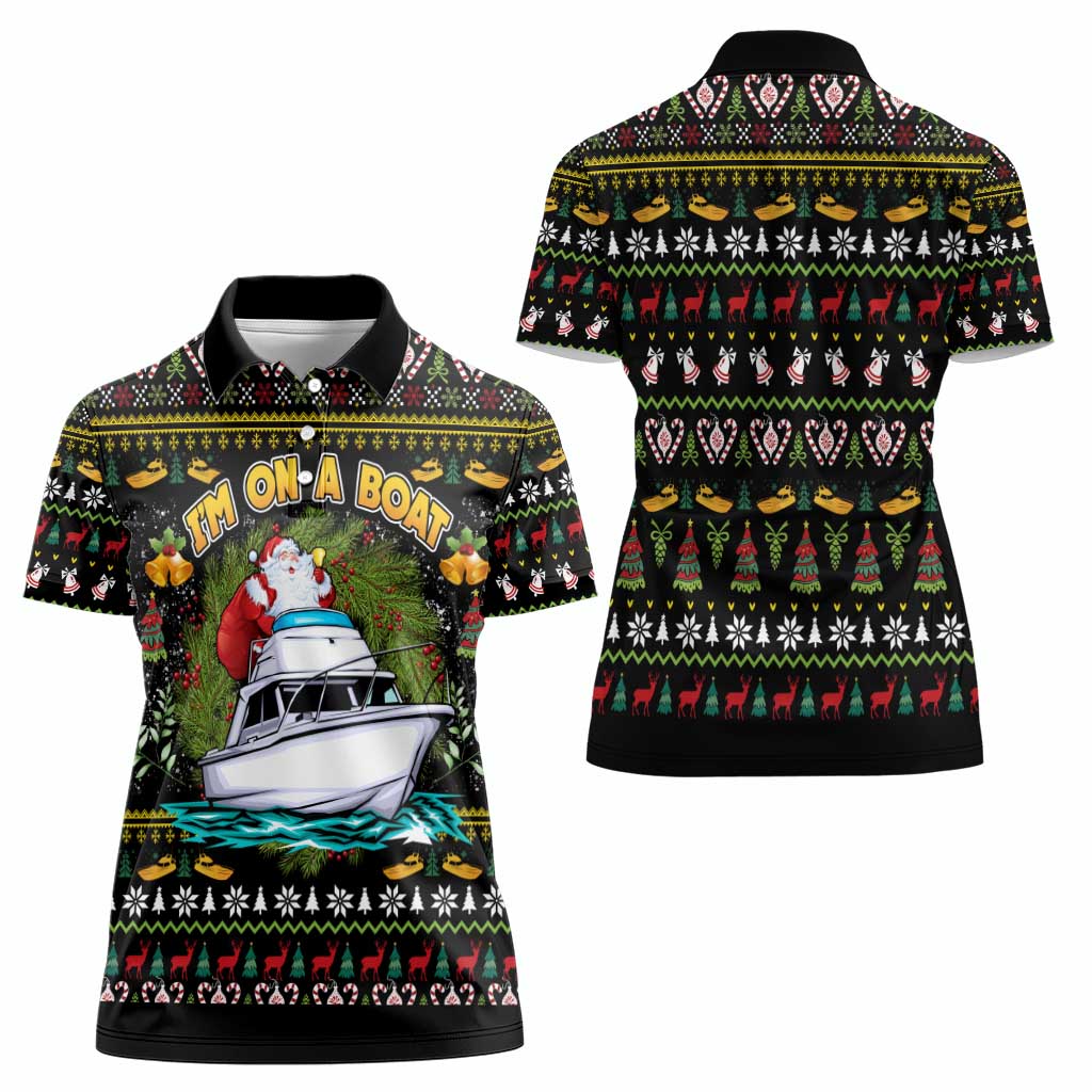 Santa On A Boat Women Polo Shirt Christmas Gifts DT04 - Wonder Print Shop
