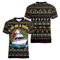 Santa On A Boat Women V-Neck T-Shirt Christmas Gifts DT04 - Wonder Print Shop