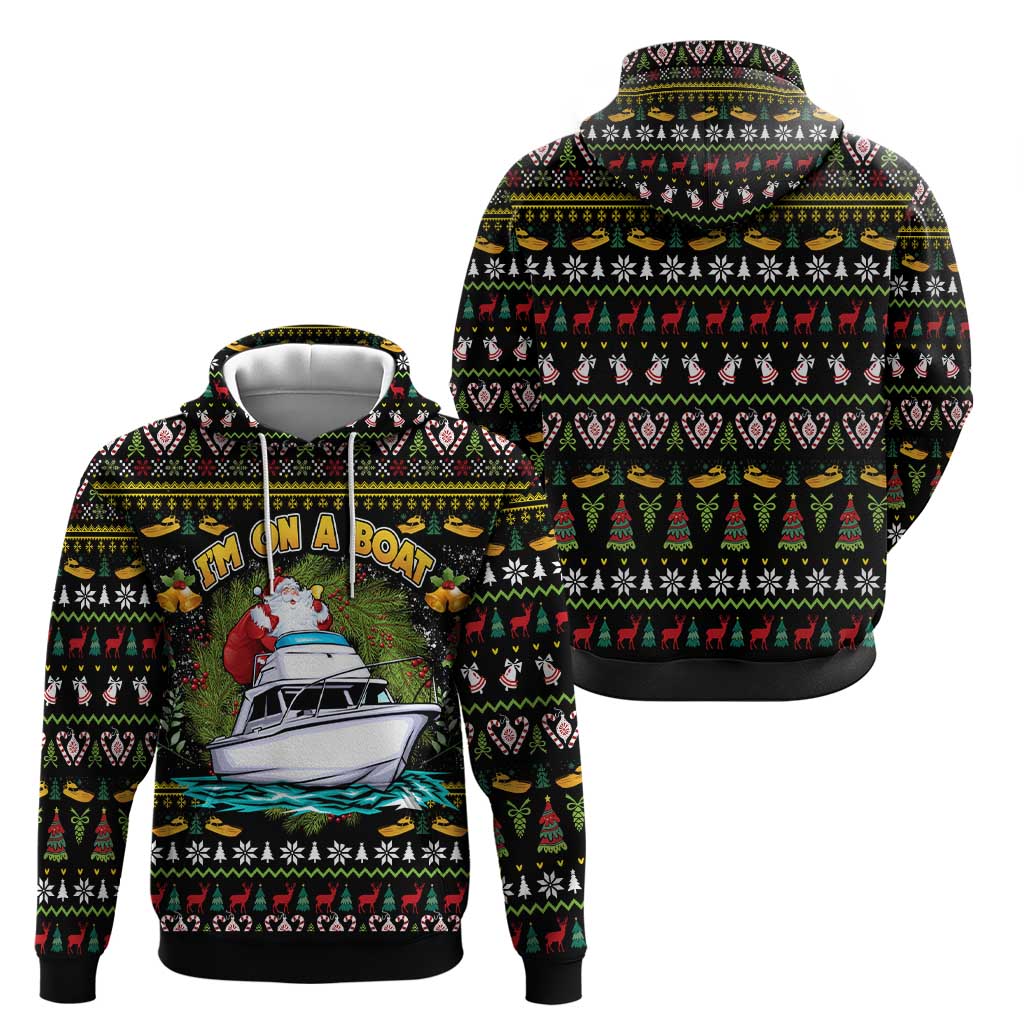 Santa On A Boat Zip Hoodie Christmas Gifts DT04 - Wonder Print Shop
