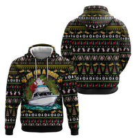 Santa On A Boat Zip Hoodie Christmas Gifts DT04 - Wonder Print Shop