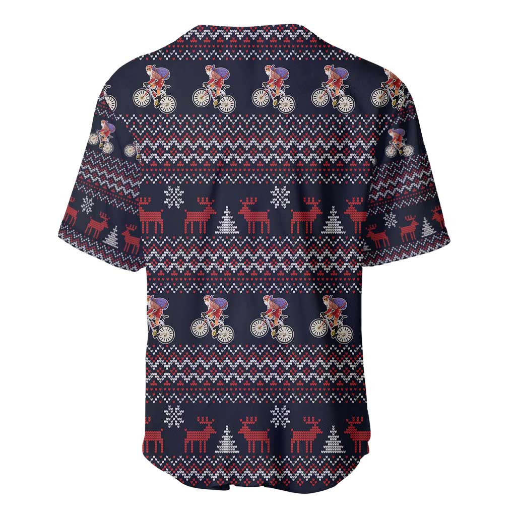 Santa Claus On Mountain Bike Baseball Jersey Christmas Gifts DT04 - Wonder Print Shop