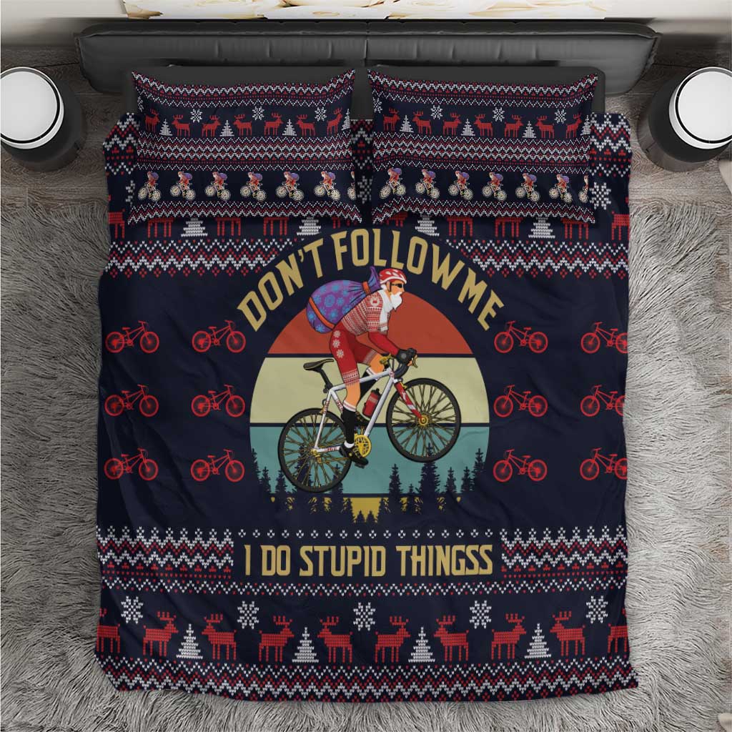 Santa Claus On Mountain Bike Bedding Set Christmas Gifts DT04 - Wonder Print Shop