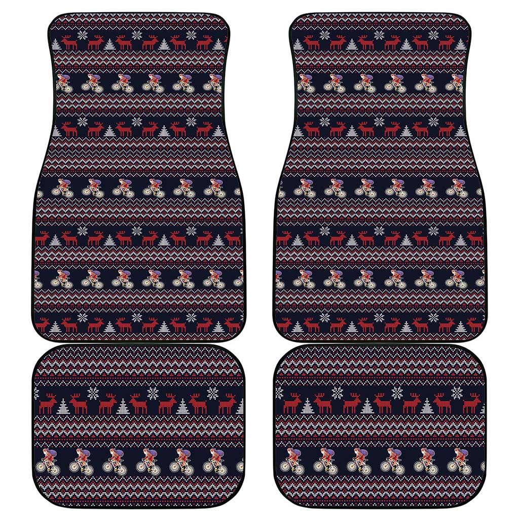 Santa Claus On Mountain Bike Car Mats Christmas Gifts DT04 - Wonder Print Shop