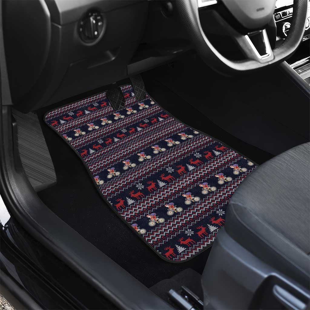 Santa Claus On Mountain Bike Car Mats Christmas Gifts DT04 - Wonder Print Shop