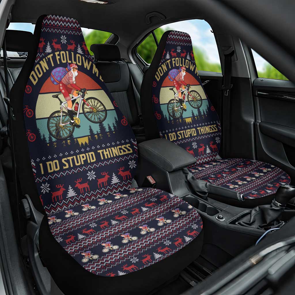 Santa Claus On Mountain Bike Car Seat Cover Christmas Gifts DT04 - Wonder Print Shop