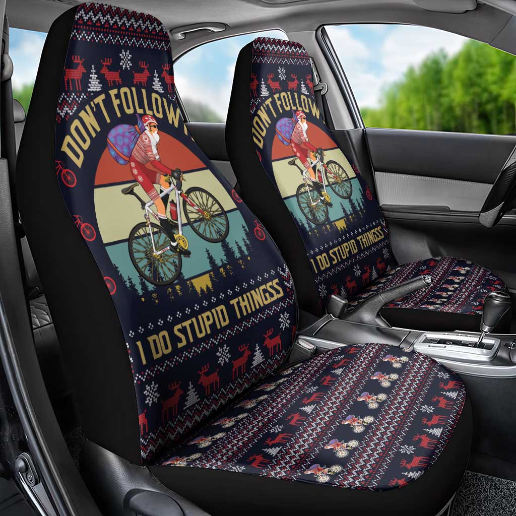 Santa Claus On Mountain Bike Car Seat Cover Christmas Gifts DT04 - Wonder Print Shop