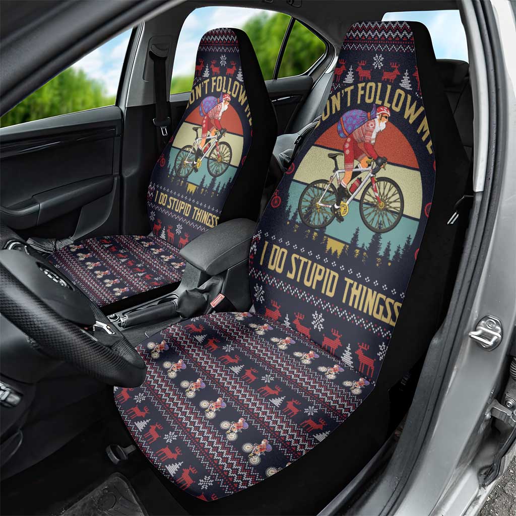 Santa Claus On Mountain Bike Car Seat Cover Christmas Gifts DT04 - Wonder Print Shop