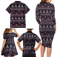Santa Claus On Mountain Bike Family Matching Long Sleeve Bodycon Dress and Hawaiian Shirt Christmas Gifts DT04 - Wonder Print Shop