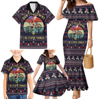 Santa Claus On Mountain Bike Family Matching Mermaid Dress and Hawaiian Shirt Christmas Gifts DT04 - Wonder Print Shop