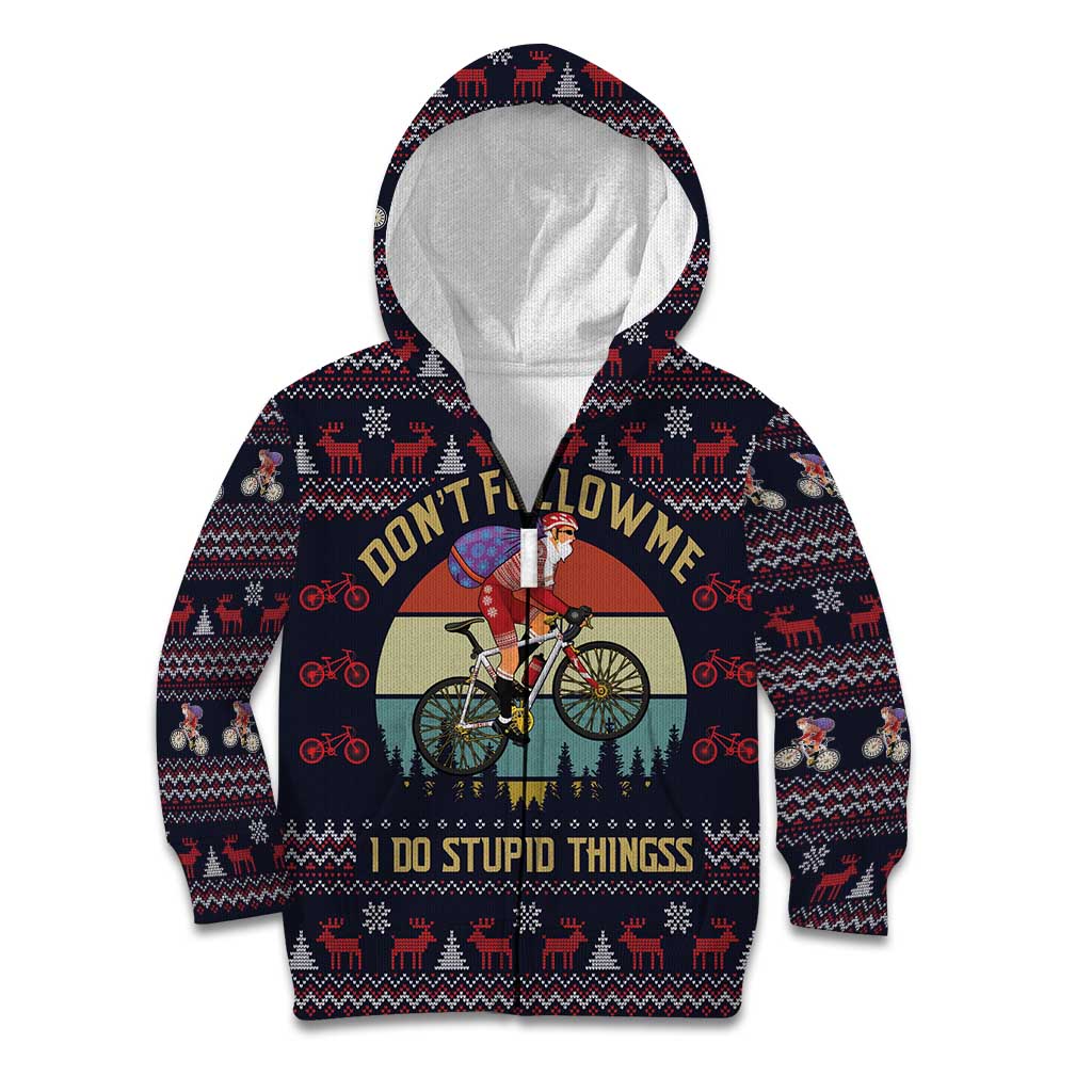 Santa Claus On Mountain Bike Kid Hoodie Christmas Gifts DT04 - Wonder Print Shop