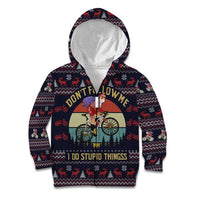 Santa Claus On Mountain Bike Kid Hoodie Christmas Gifts DT04 - Wonder Print Shop