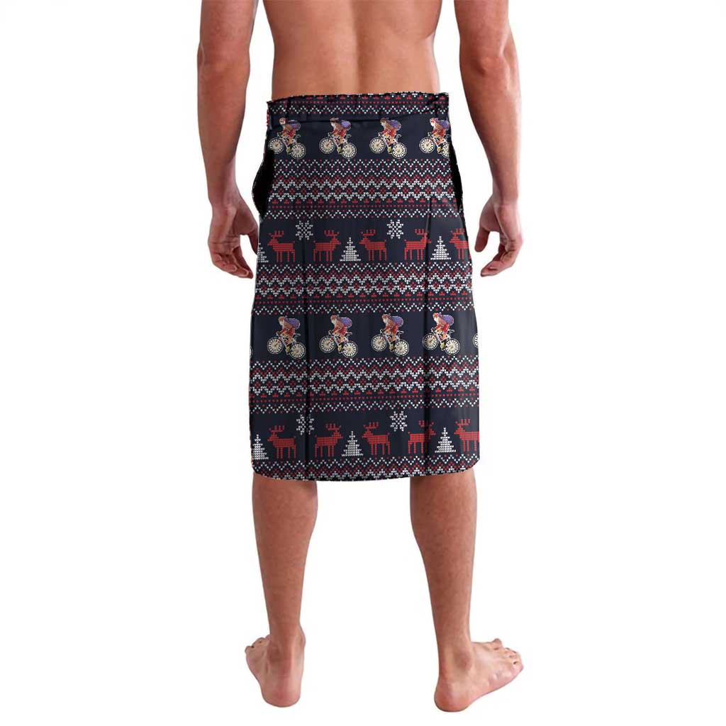 Santa Claus On Mountain Bike Lavalava Christmas Gifts DT04 - Wonder Print Shop