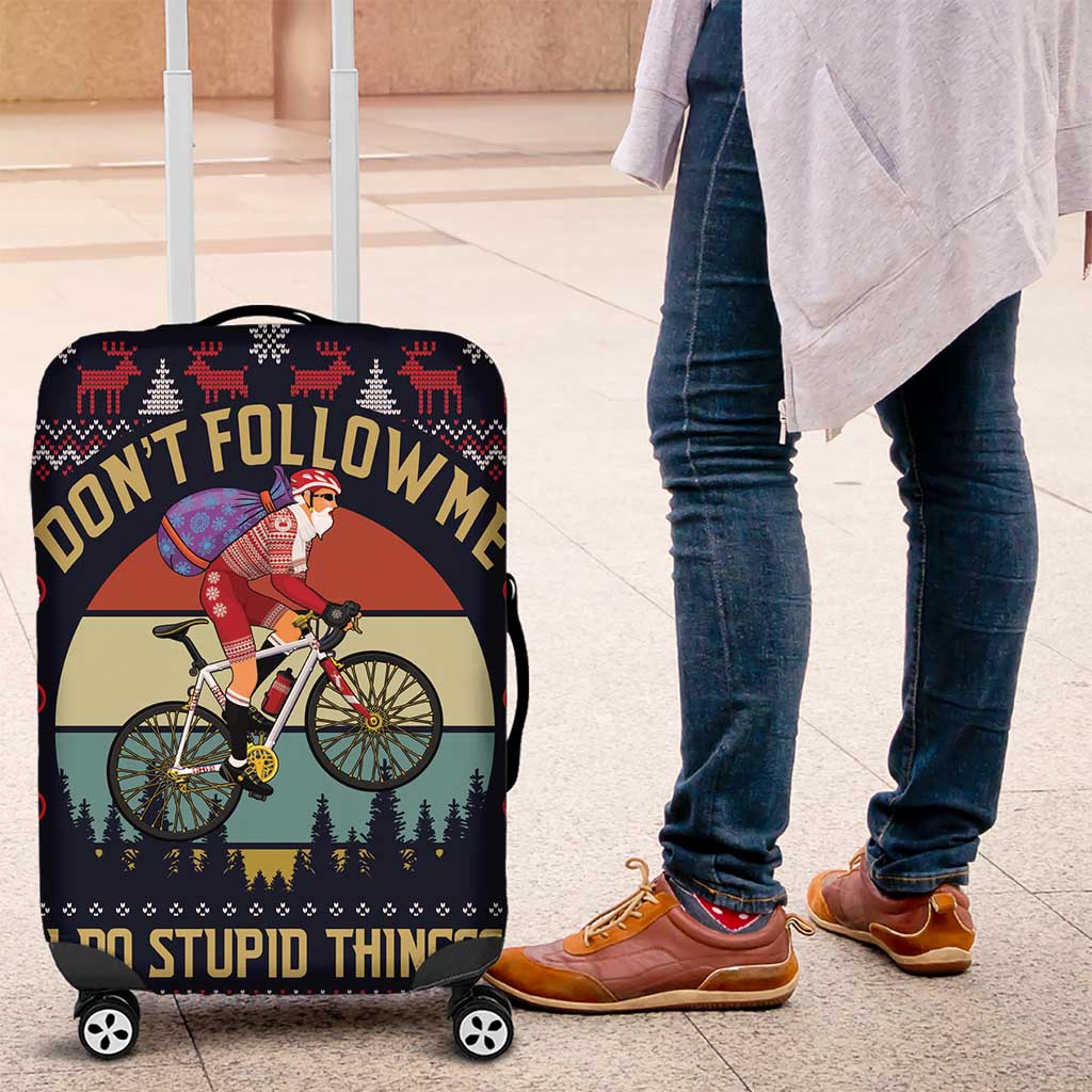 Santa Claus On Mountain Bike Luggage Cover Christmas Gifts DT04 - Wonder Print Shop