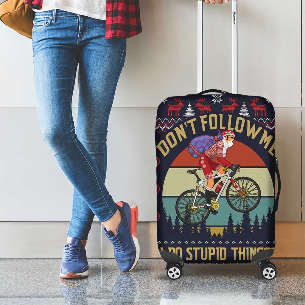 Santa Claus On Mountain Bike Luggage Cover Christmas Gifts DT04 - Wonder Print Shop