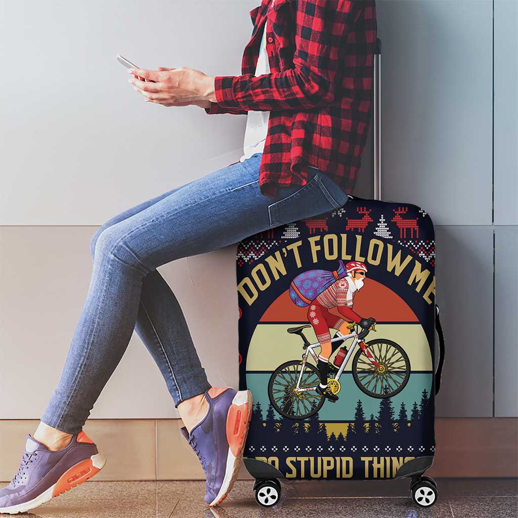 Santa Claus On Mountain Bike Luggage Cover Christmas Gifts DT04 - Wonder Print Shop