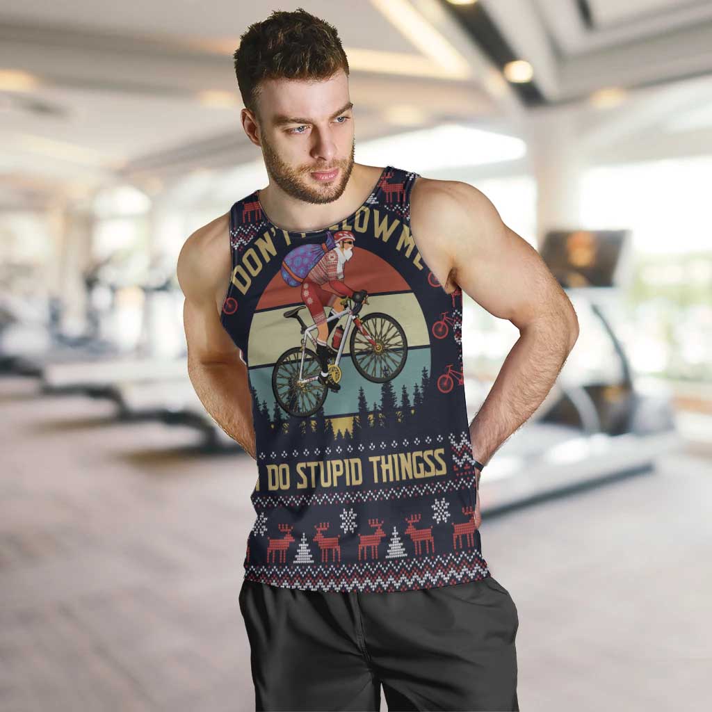Santa Claus On Mountain Bike Men Tank Top Christmas Gifts DT04 - Wonder Print Shop