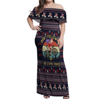 Santa Claus On Mountain Bike Off Shoulder Maxi Dress Christmas Gifts DT04 - Wonder Print Shop